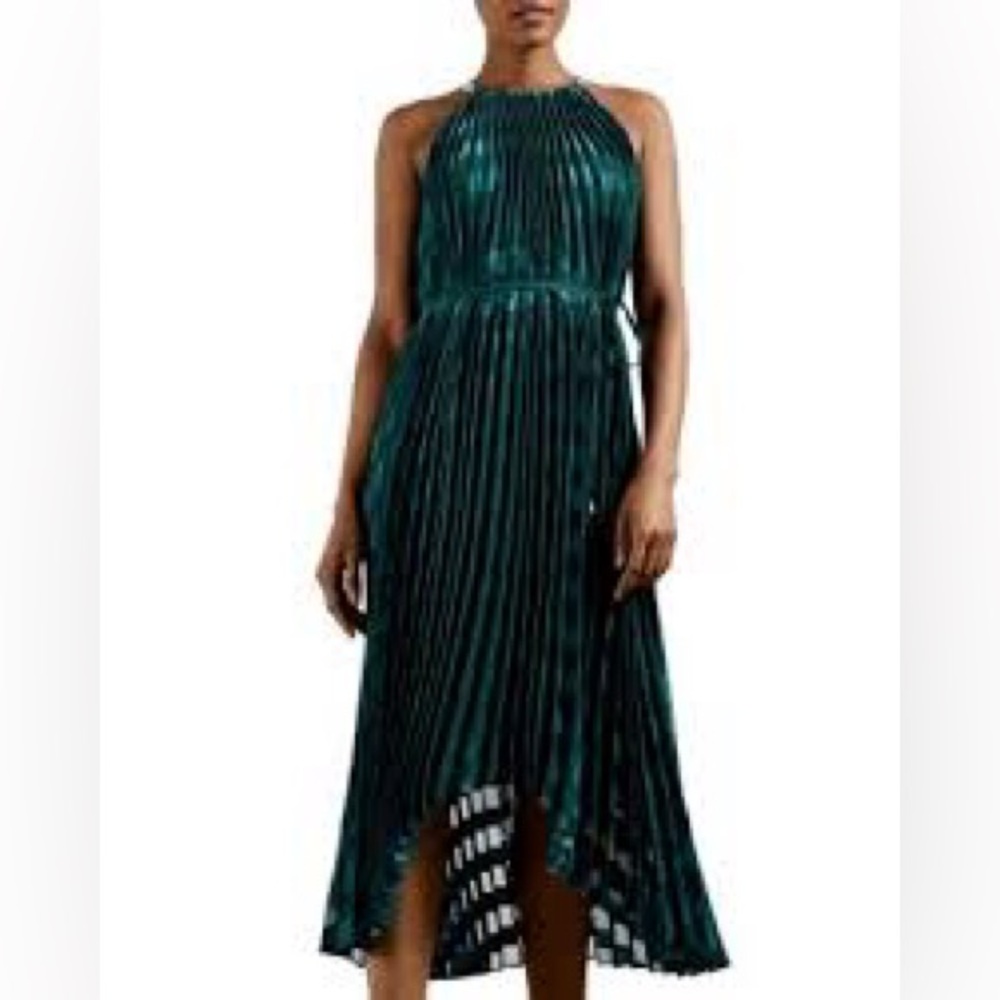 Ted Baker London Teal and Black Midi Dress